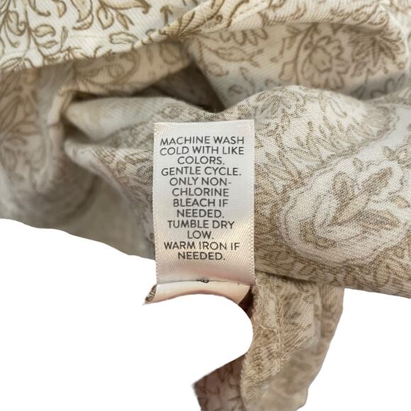 Pure Jill Paisley Organic Cotton 3/4 Sleeve Top Brown Womens Size Large - Picture 10 of 12